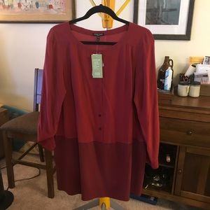 NWT Eileen Fisher silk color bock tunic